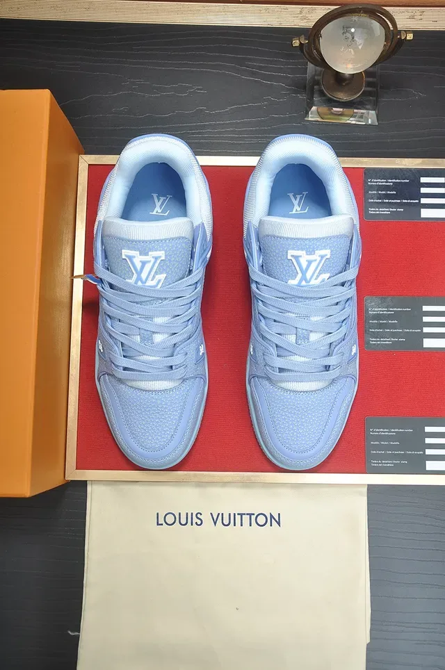 Louis Vuitton LV Trainer Blue White Low-Top Layered Midsole Lifestyle Sneakers 5