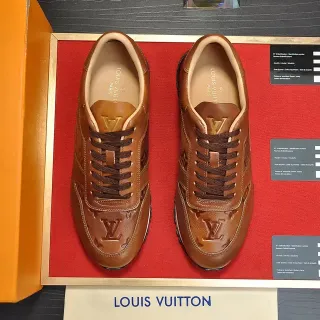 Louis Vuitton LV Trainer Marrón Beige Monograma Embosado Cuero Full Grain Lifestyle Sneakers