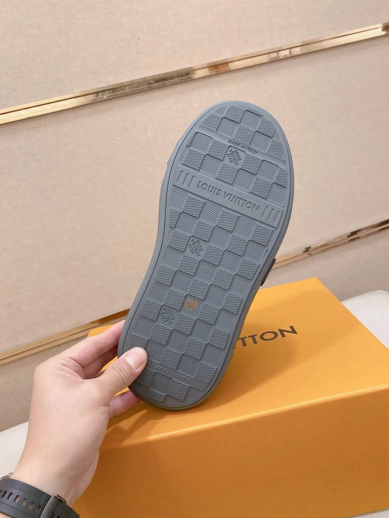 Louis Vuitton LV Trainer Gray Monogram-Molded Upper Embossed Sole Branding Lifestyle Sneakers 2