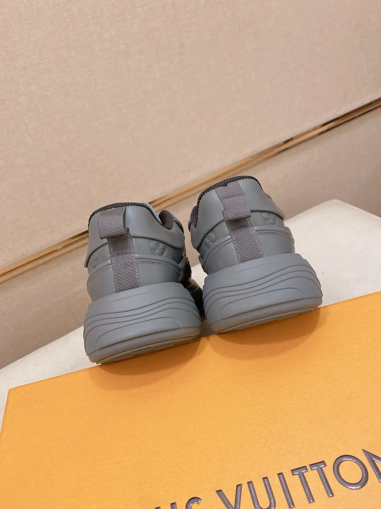 Louis Vuitton LV Trainer Gray Monogram-Molded Upper Embossed Sole Branding Lifestyle Sneakers 3