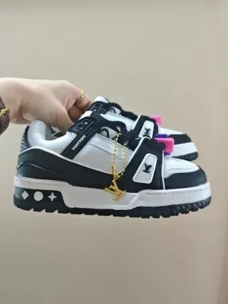 Louis Vuitton LV Trainer Orange White Chunky Sole Multi-Strap Overlay Lifestyle Sneakers 17