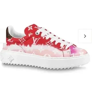 路易威登 LV Trainer 红色粉色 蒙格拉姆印刷 上部渐变染色 生活方式运动鞋