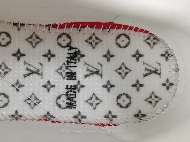 Louis Vuitton LV Trainer Red White Layered Upper Monogram-Printed Leather Lifestyle Sneakers 8
