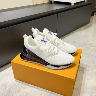 Louis Vuitton LV Trainer Zapatillas Blancas y Negras Upper de Knit Monogram-Tongue Logo Lifestyle