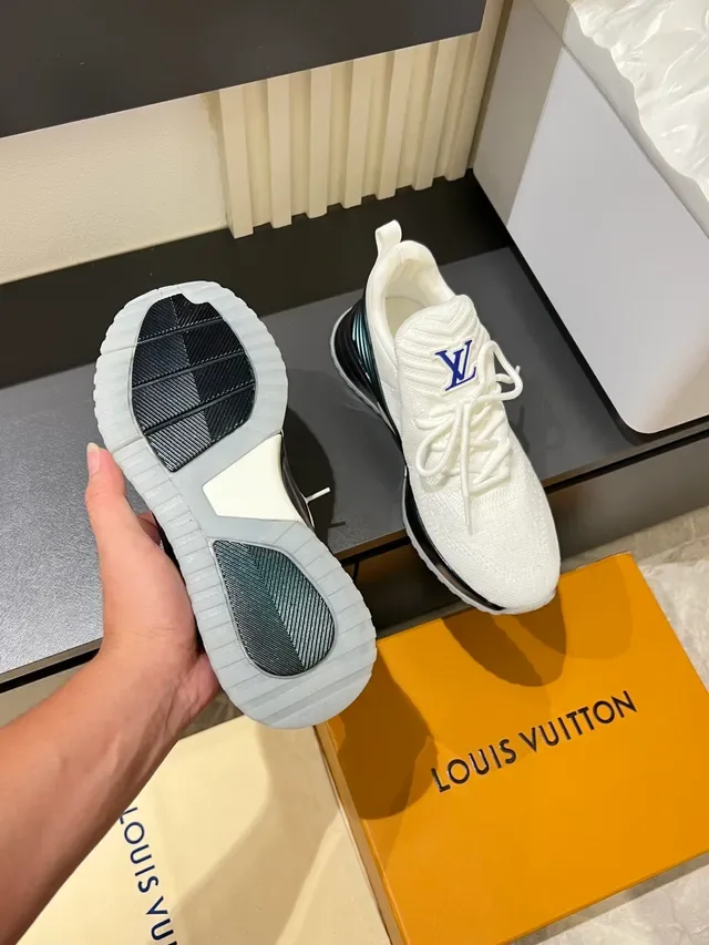 Louis Vuitton LV Trainer সাদা কালো নিট আপার মনোগ্রাম-টং লোগো লাইফস্টাইল স্নিকার 3
