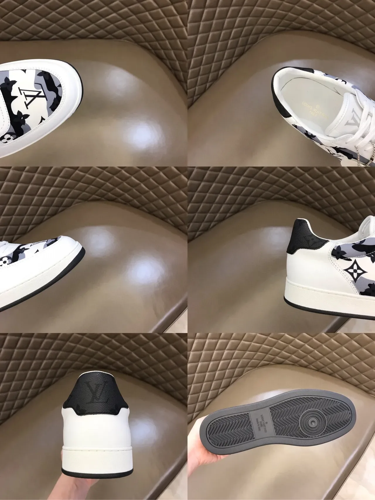 Louis Vuitton LV Trainer Chaussures Lifestyle Blanc et Noir Low-Top à Imprimé Camouflage 2