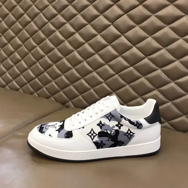 Louis Vuitton LV Trainer Chaussures Lifestyle Blanc et Noir Low-Top à Imprimé Camouflage 5