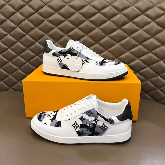 Louis Vuitton LV Trainer Chaussures Lifestyle Blanc et Noir Low-Top à Imprimé Camouflage 6