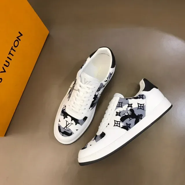 Louis Vuitton LV Trainer Chaussures Lifestyle Blanc et Noir Low-Top à Imprimé Camouflage 8