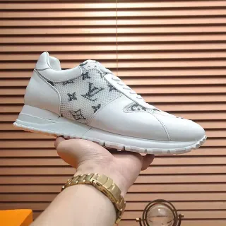 Louis Vuitton LV Trainer Blanco Negro Panel de Malla Monogramado con Superposiciones de Cuero Zapatillas Lifestyle