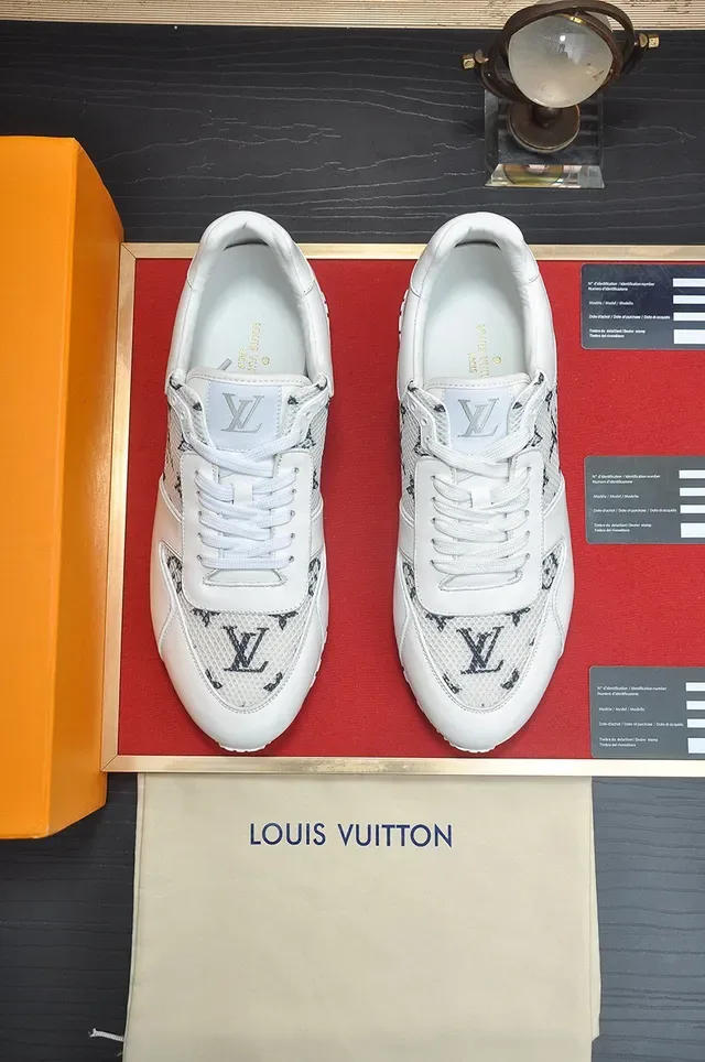 Louis Vuitton LV Trainer White Black Monogrammed Mesh Panel Leather Overlays Lifestyle Sneakers 2