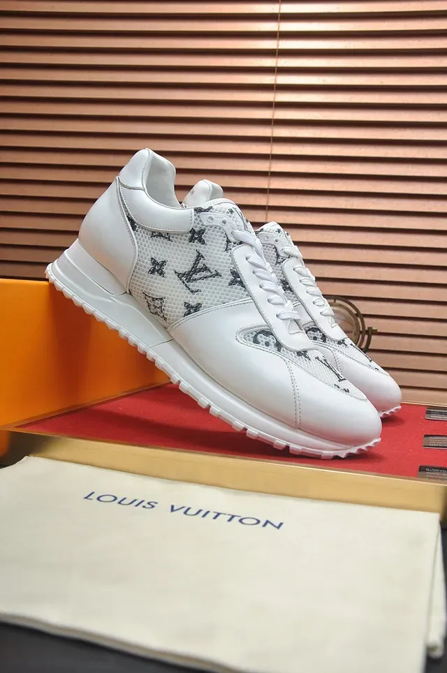 Louis Vuitton LV Trainer White Black Monogrammed Mesh Panel Leather Overlays Lifestyle Sneakers 3