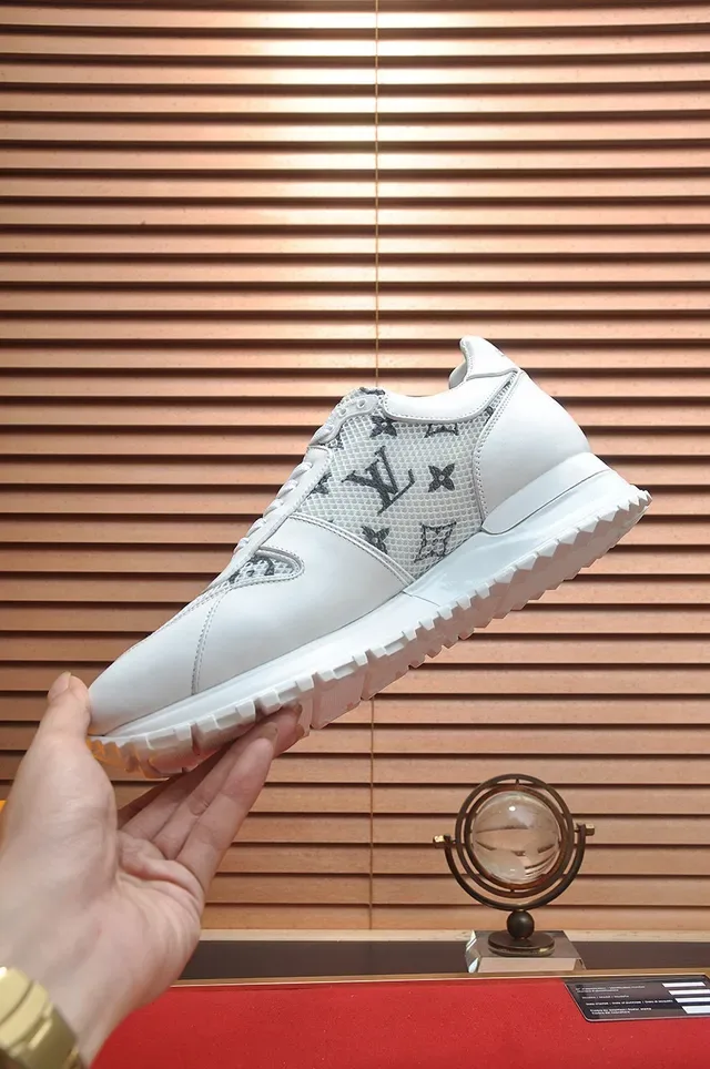 Louis Vuitton LV Trainer White Black Monogrammed Mesh Panel Leather Overlays Lifestyle Sneakers 4