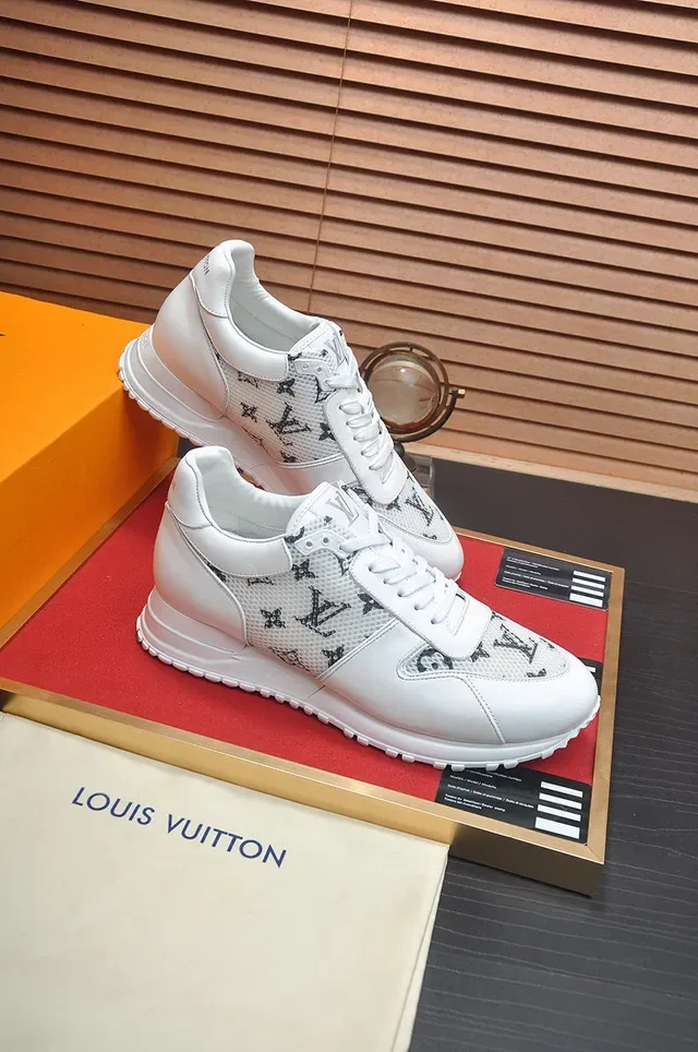 Louis Vuitton LV Trainer White Black Monogrammed Mesh Panel Leather Overlays Lifestyle Sneakers 6