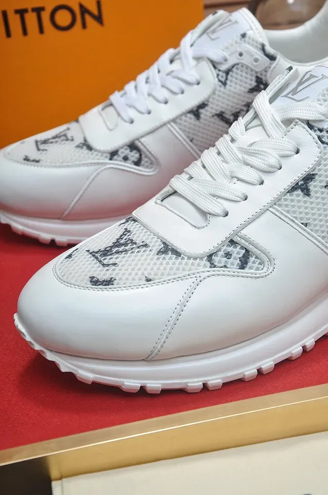 Louis Vuitton LV Trainer White Black Monogrammed Mesh Panel Leather Overlays Lifestyle Sneakers 8