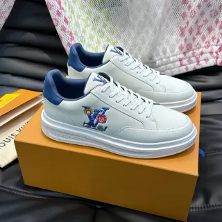 Louis Vuitton LV Trainer Blanco Marino Zapatillas Lifestyle de Bajo con Superior de Cuero