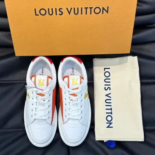 Louis Vuitton LV Trainer Sneakers Lifestyle Blancos Rojos Low-Top de Cuero