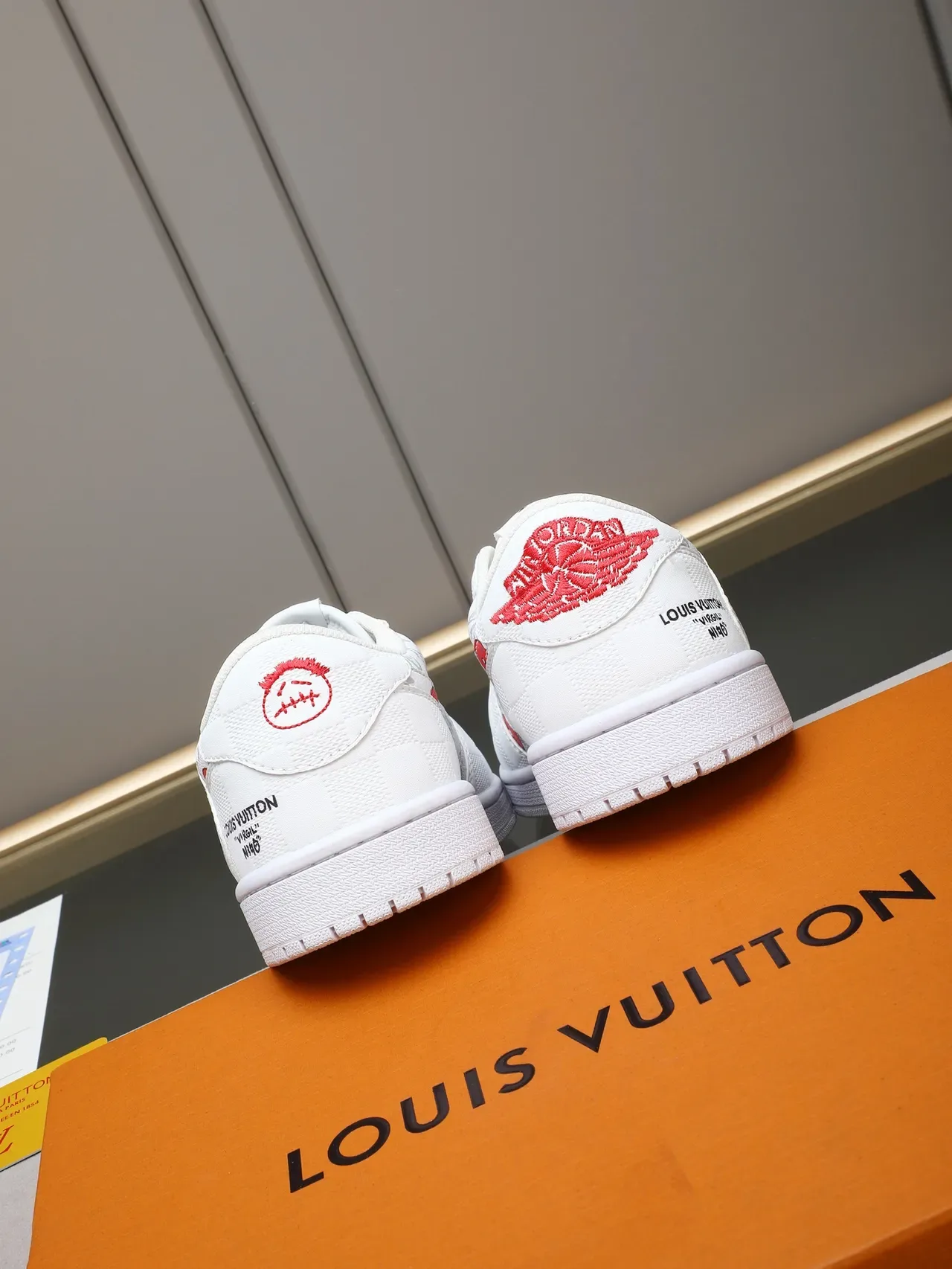 Louis Vuitton LV Trainer White Red Monogram Canvas Cherry Print Lifestyle Sneakers 3