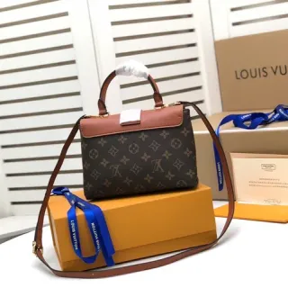 Louis Vuitton मोनोग्राम कैनवास और टैन लेदर टॉप-हैंडल हैंडबैग