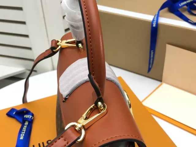 Louis Vuitton Monogram Canvas and Tan Leather Top-Handle Handbag 8