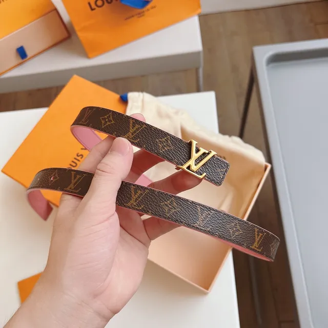 Louis Vuitton Monogram Canvas Belt marron rose cuir lisse 3