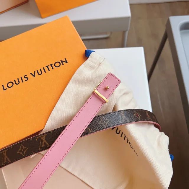 Louis Vuitton Monogram Canvas Belt marron rose cuir lisse 4