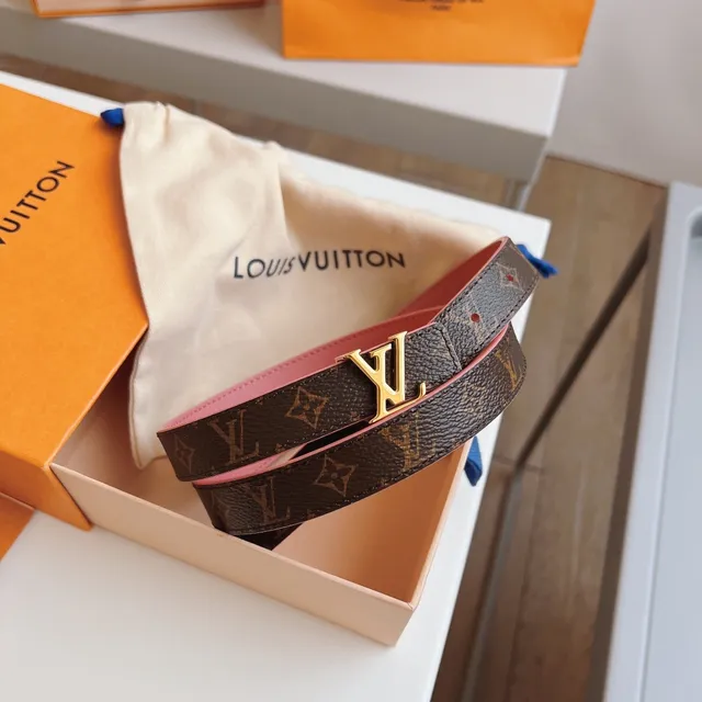 Louis Vuitton Monogram Canvas Belt marron rose cuir lisse 5