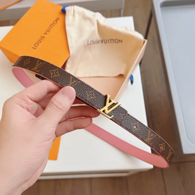 Louis Vuitton Monogram Canvas Belt marron rose cuir lisse 7