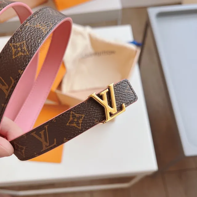 Louis Vuitton Monogram Canvas Belt marron rose cuir lisse 8