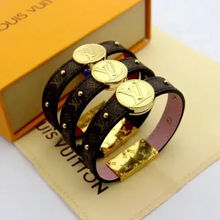 Louis Vuitton Pulsera Wrap Monogram Lona Negro Rosa