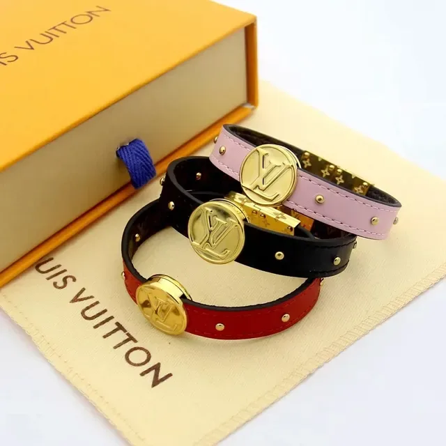 Louis Vuitton سوار Monogram Canvas Wrap أسود وردي 2