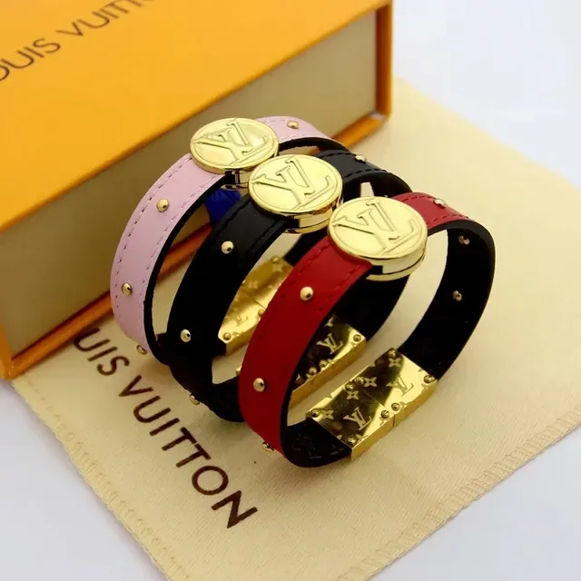 Louis Vuitton سوار Monogram Canvas Wrap أسود وردي 3