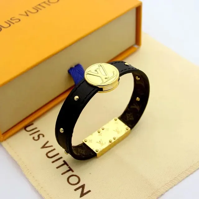 Louis Vuitton سوار Monogram Canvas Wrap أسود وردي 4