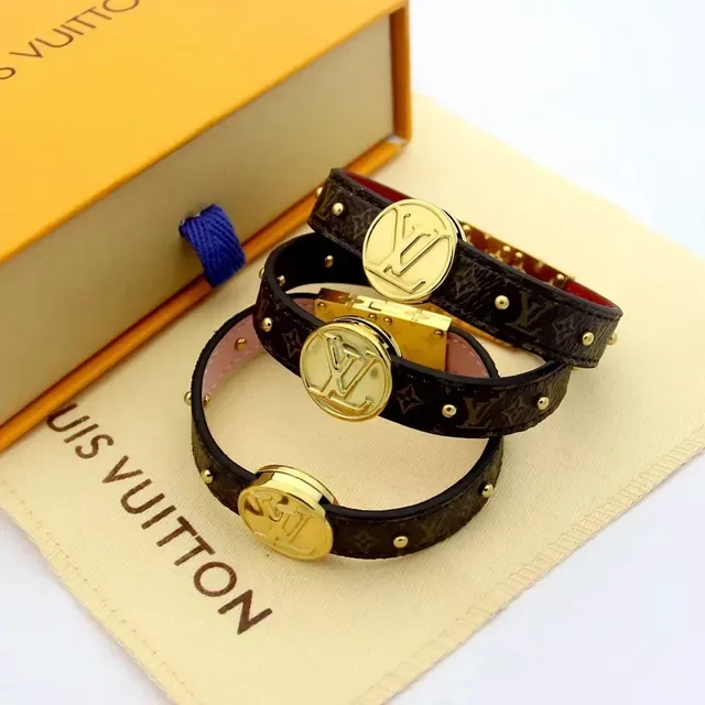 Louis Vuitton سوار Monogram Canvas Wrap أسود وردي 5