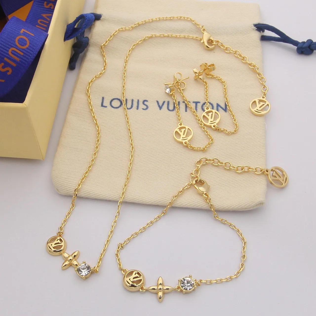 Louis Vuitton Monogram Floral Crystal Necklace 6