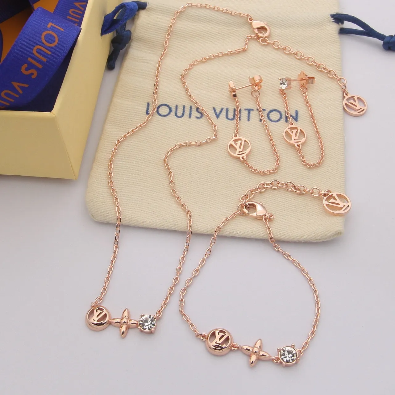 Louis Vuitton Monogram Floral Crystal Necklace 7