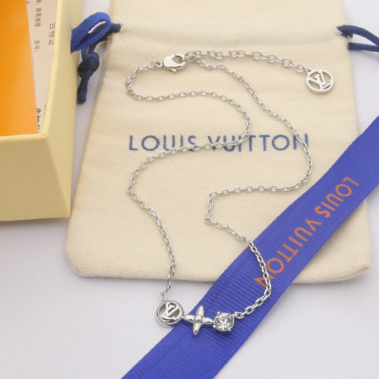 Louis Vuitton Monogram Floral Crystal Necklace 2