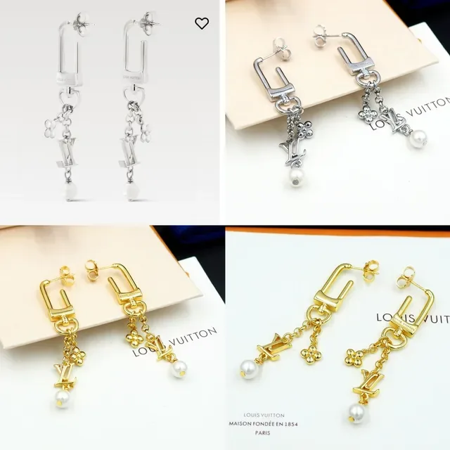 Louis Vuitton Monogram Flower Pearl Drop Earrings 9