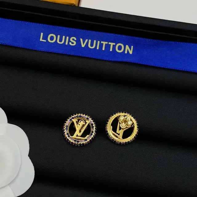 Colar Louis Vuitton Monogram Jewelry Corrente de Ouro com Pedras Azuis Pavé-Set 2