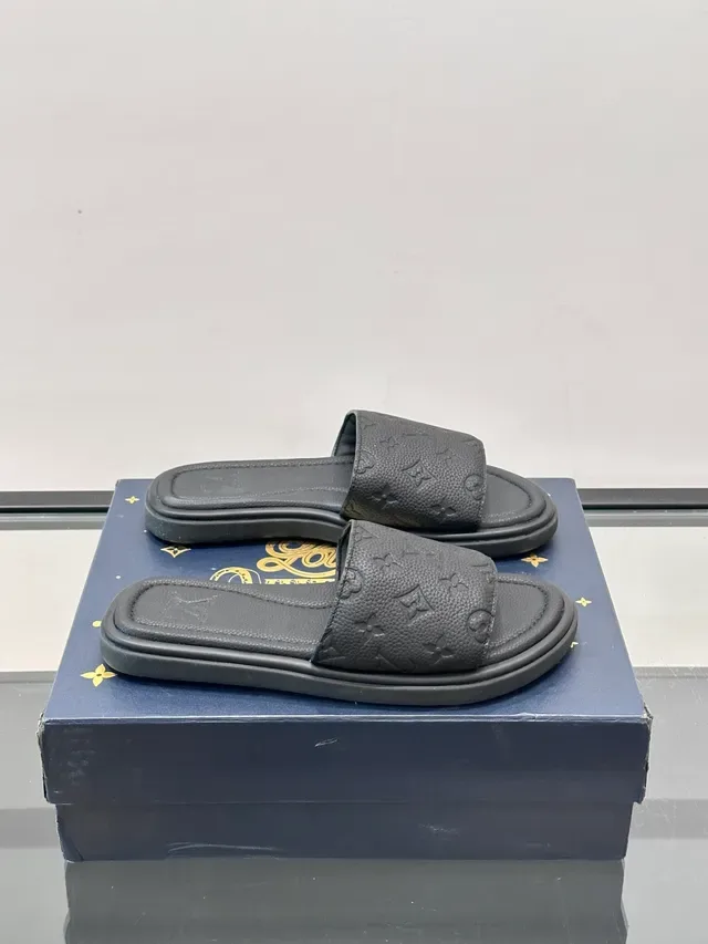 Louis Vuitton Monogram Leather Slide Slippers 14