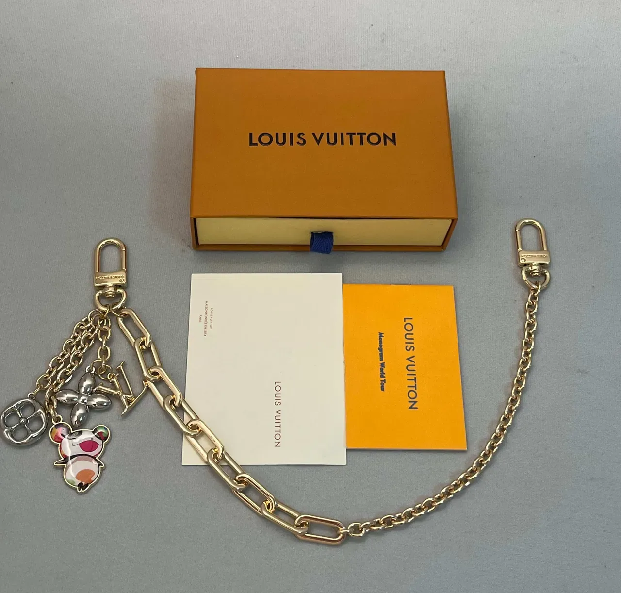 Pulsera Louis Vuitton Cadena Multi-Charm con eslabones de oro y plata y ensamblaje de colgante 6