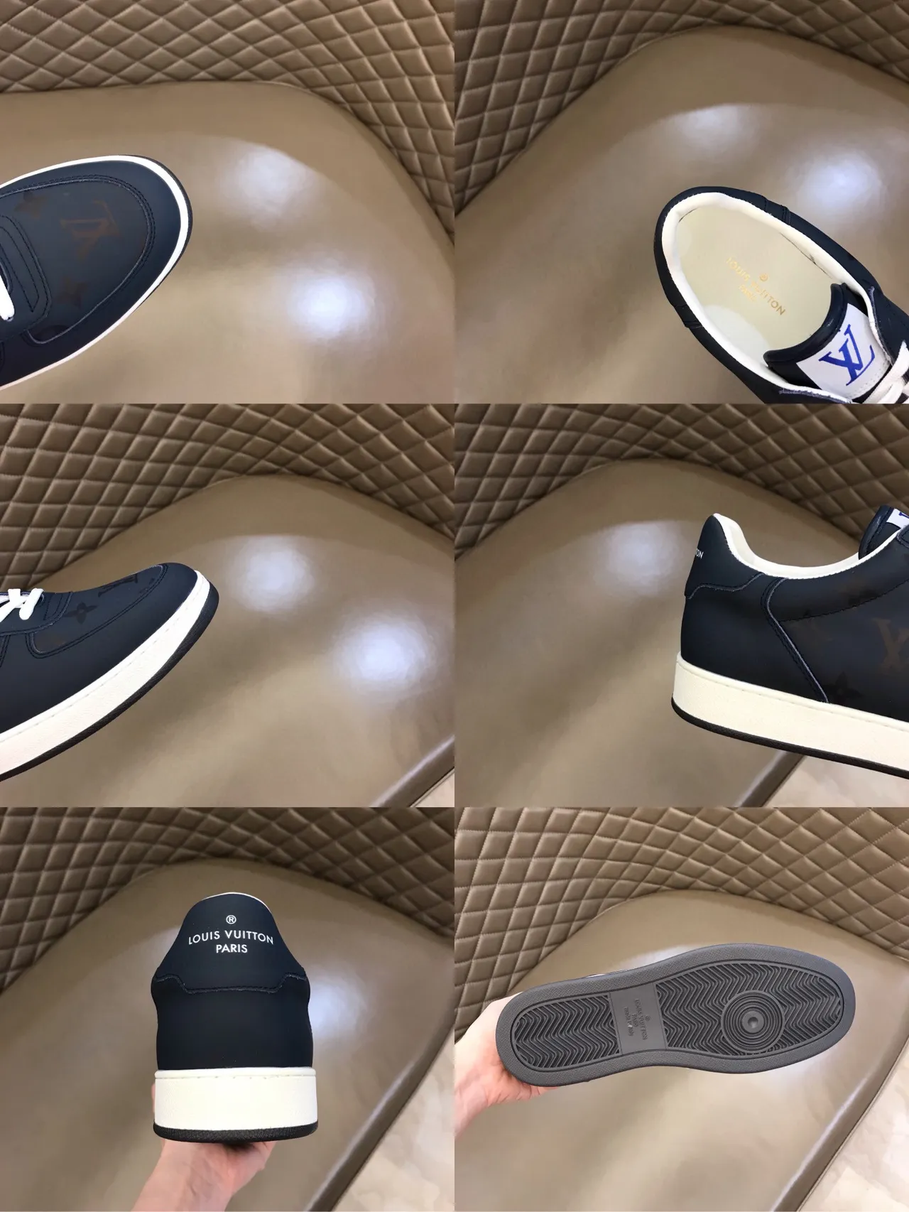 Louis Vuitton Navy White Monogrammed Textile Upper Midsole Lifestyle Sneakers 3