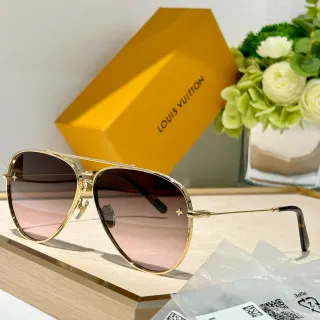 Louis Vuitton Nightlight ذهبي بنفسجي نظارات شمسية أفياتور
