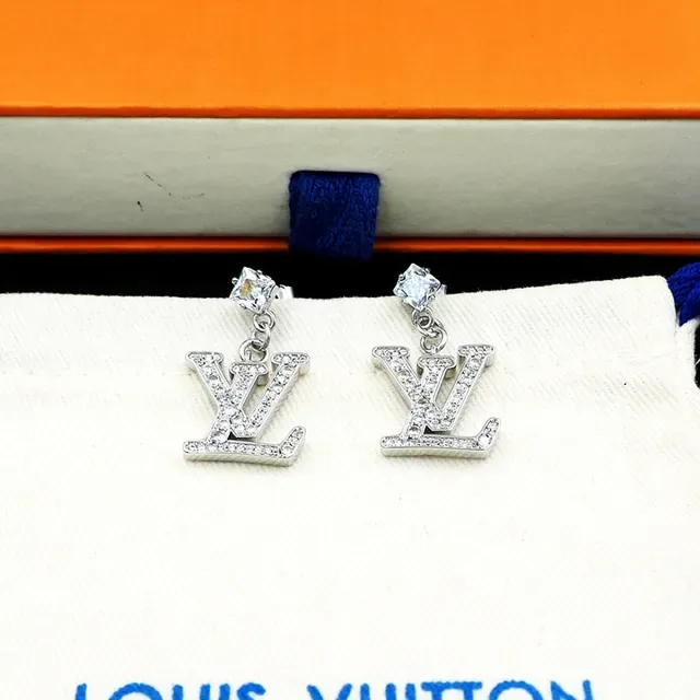 Louis Vuitton Pavé Crystal LV Monogram Dangle Earrings 3