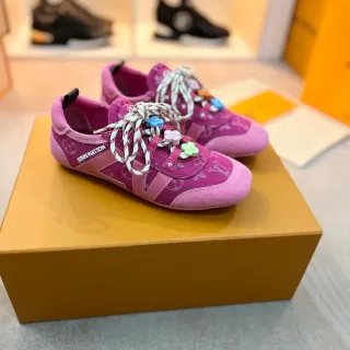 Louis Vuitton Zapatillas Lifestyle Monograma Rosa Morado Lona Ante Punta