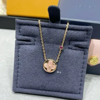 Louis Vuitton Quatre Feuilles গোলাপি সোনা চেইন মাতার মুক্তা Quatrefoil লটকনি হার