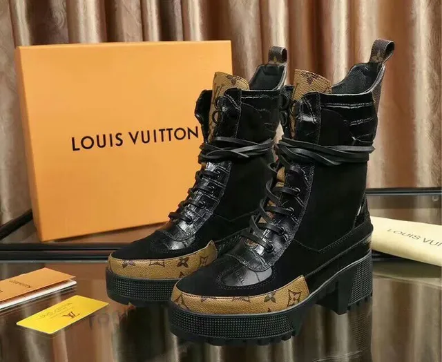 Louis Vuitton Run Away মোনোগ্রাম-ট্রিম্ড প্ল্যাটফর্ম এনকেল বুটস 2