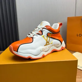 Louis Vuitton Run Away Orange and White Chunky Sneakers