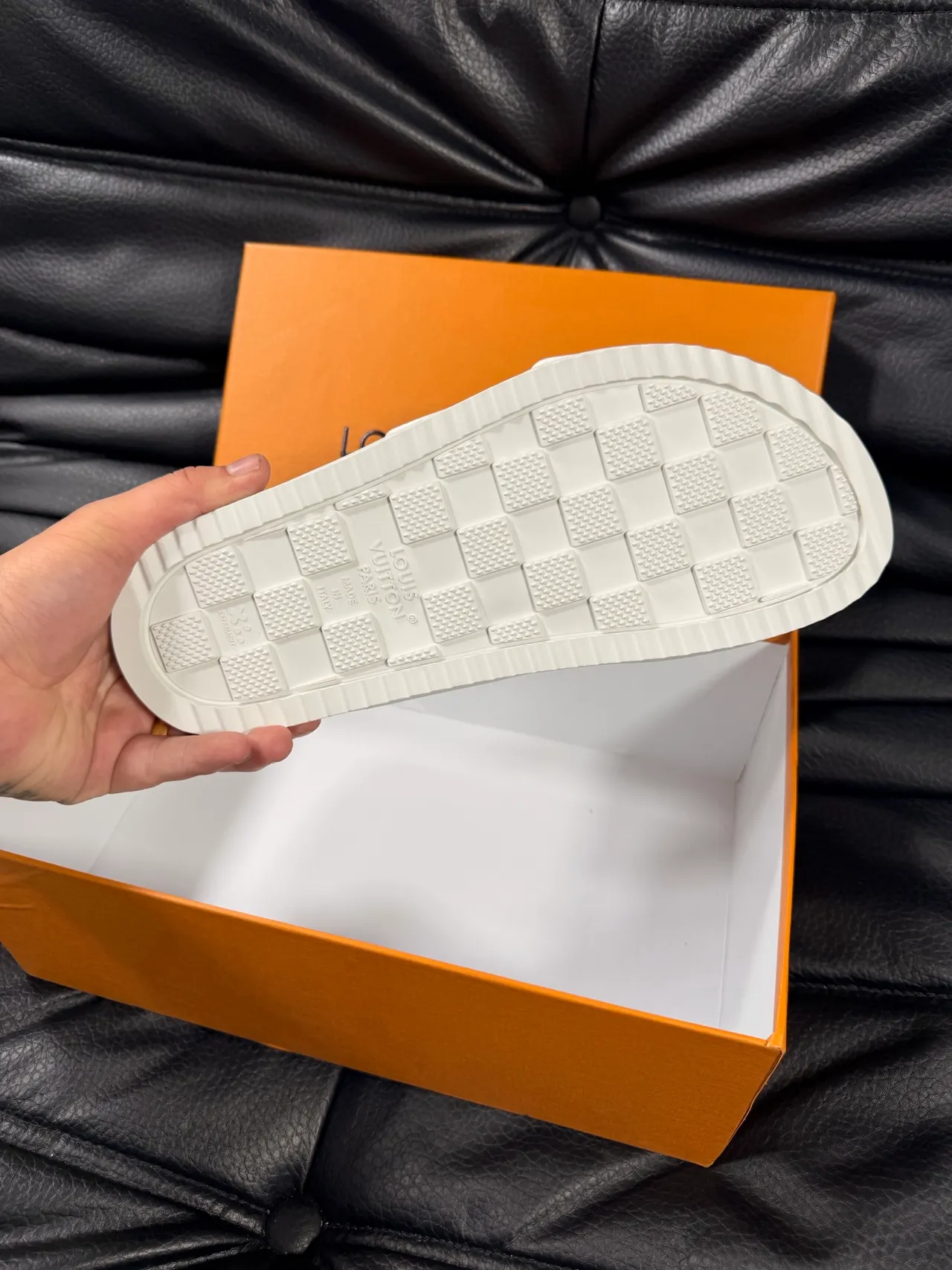 Louis Vuitton Run Away Slide White and Gray Monogram Slippers 2