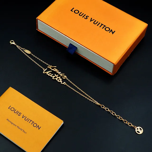 Louis Vuitton Script Bracelet Gold-Tone Chain Bracelet 2